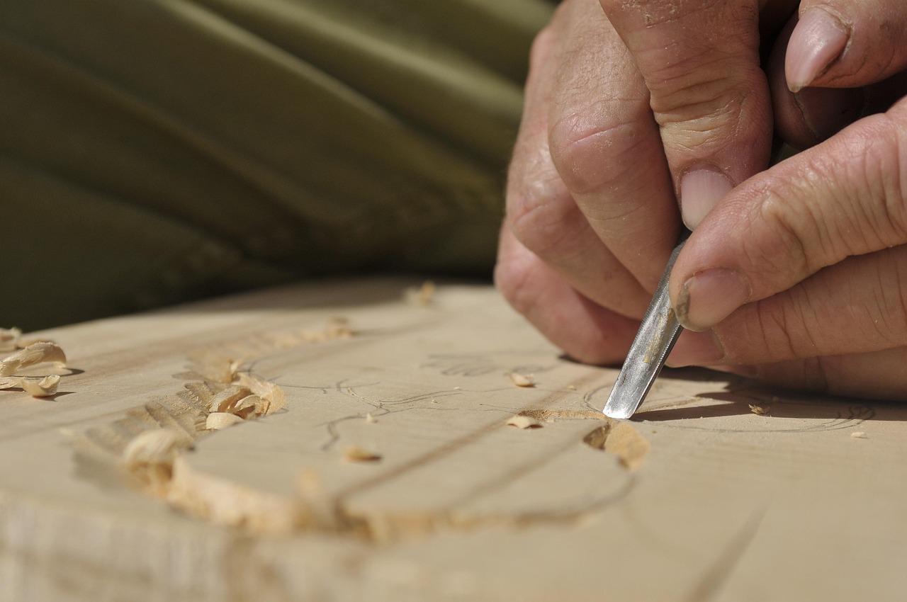 Paring to a knife line with a sharp chisel.